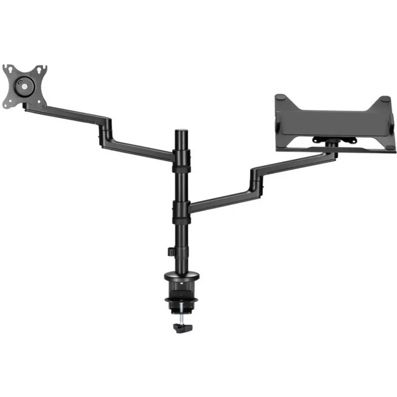 Monitoriaus laikiklis WENTRONIC Goobay Deluxe 74417 su nešiojamojo kompiuterio ranka, juodas