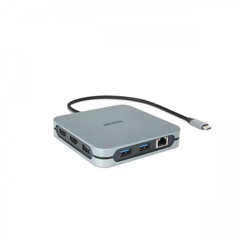 DICOTA D32057 USB Type-C šakotuvas 10000 Mbit/s sidabrinis