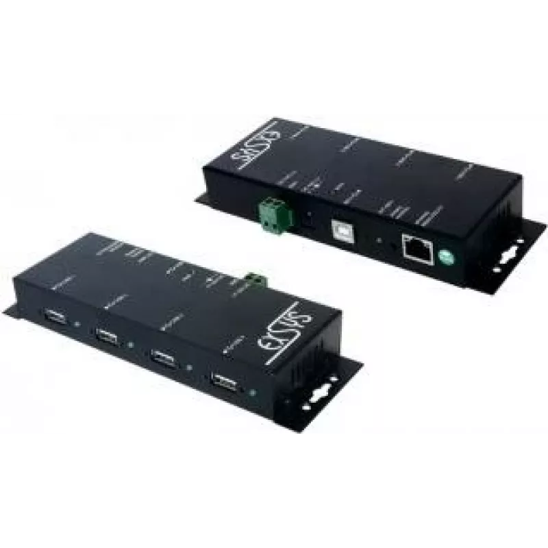 EXSYS GmbH Ethernet 1Giga to 4 x USB 2.0 Ports MetallEnclosure (EX-6002)
