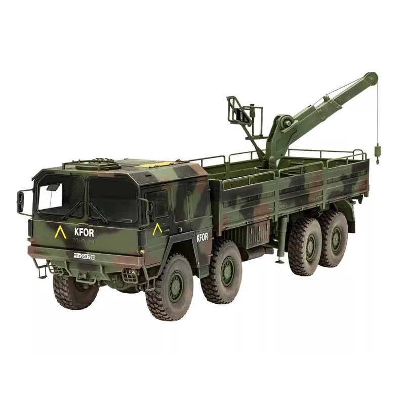 Plastikinis modelio rinkinys REVELL Man 10T Milgl 8x8 sunkvežimis masteliu 1/35