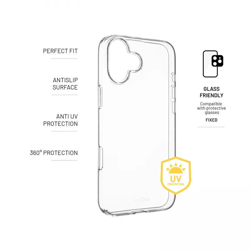 Fiksuotas | Story AntiUV | Galinis dangtelis | Apple | iPhone 16 Plus | TPU | Skaidrus