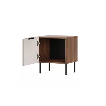 Naktinis staliukas Cama Meble ALMERA 50x42x44 cm, 2 vnt., riešutmedžio/kašmyro spalvų, MDF ir medžio drožlių plokštės