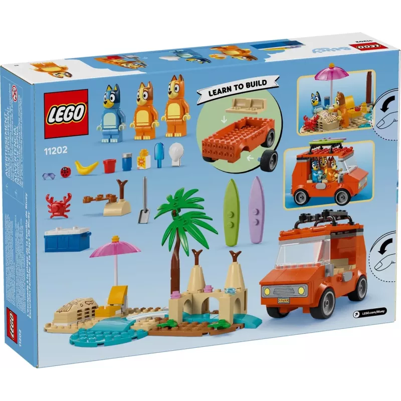 LEGO Bluey Blue Car Family Trip 11202 — žaislų rinkinys vaizduotės žaidimams