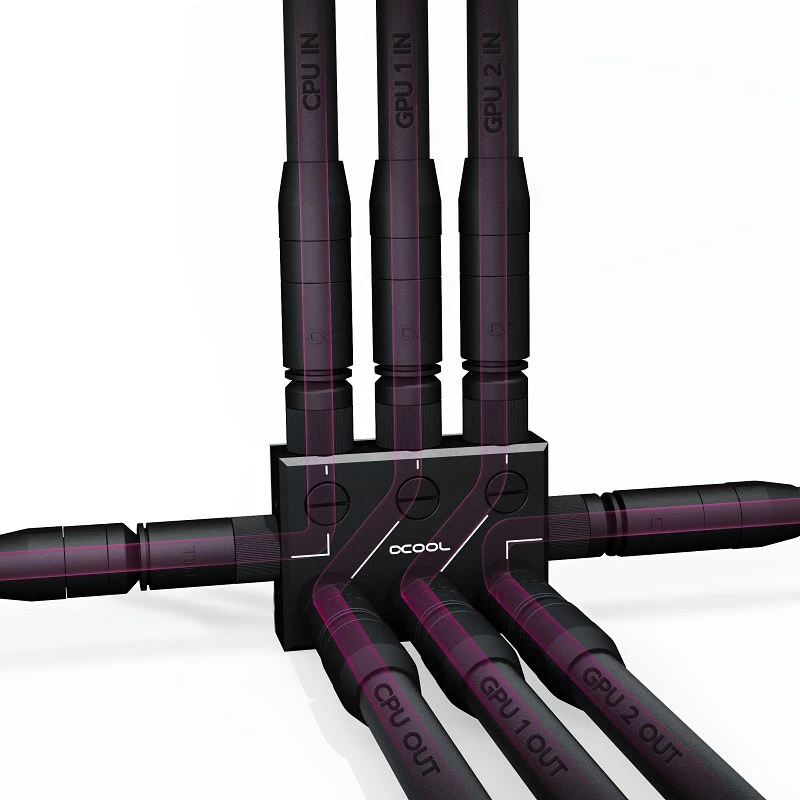 Žarnų jungtis Alphacool 12994 Acetal Juoda 78mm