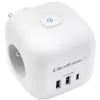 Maitinimo lizdų blokas QOLTEC 52548 su 3×AC lizdais ir USB prievadu