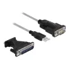 DeLOCK adapteris USB 2.0 Type-A į nuoseklųjį RS-232 D-Sub 9 + D-Sub 25