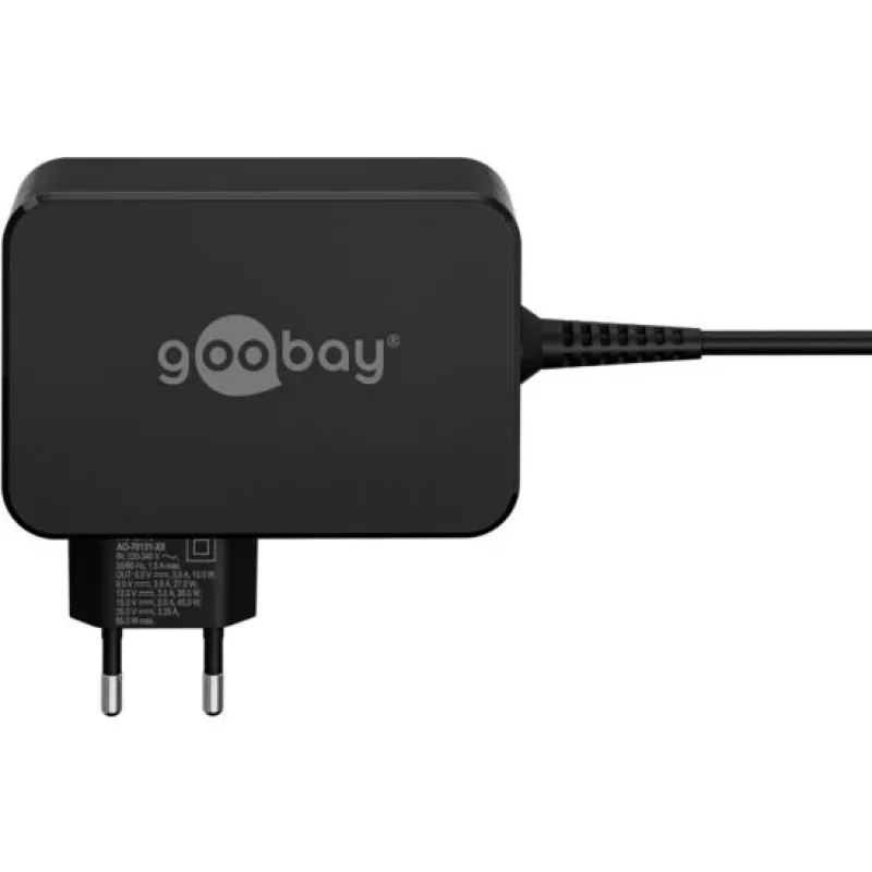 Goobay 65420 Juodas nešiojamojo kompiuterio kintamosios srovės greitojo įkrovimo adapteris patalpoms (65419)