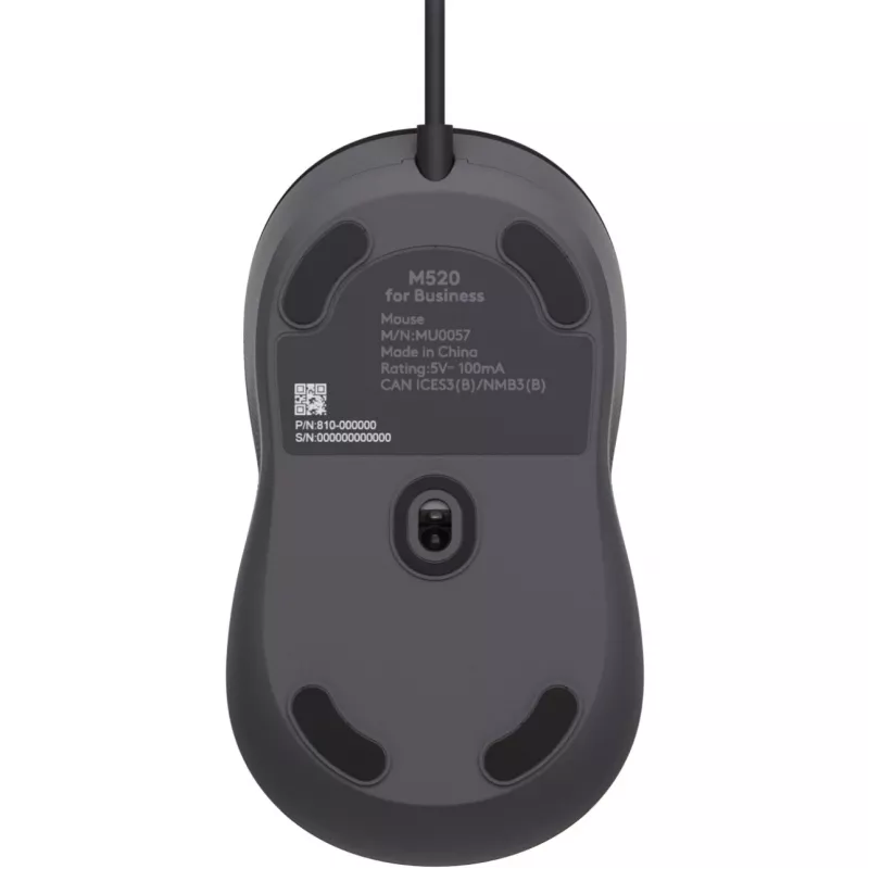 Logitech Signature Wired M520 for Business Optical Wired pelė USB-C Plug-and-Play Windows/Mac/Chrome/PC/laptops - Graphite