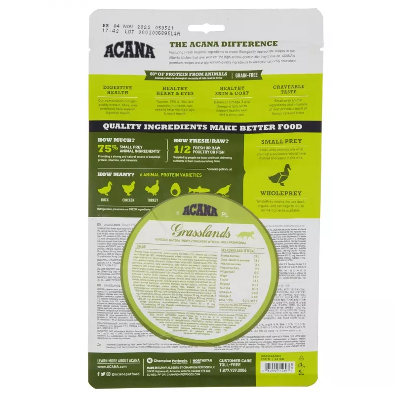 ACANA Grasslands - sausas kačių maistas - 340g
