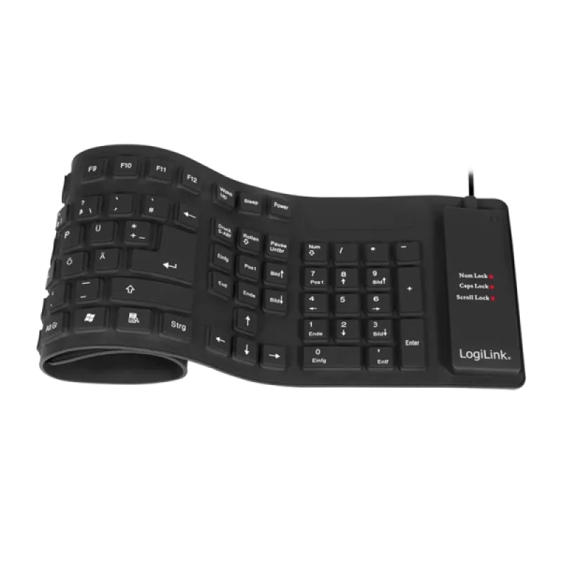 „LogiLink ID0019A“ universali USB klaviatūra, QWERTZ, vokiečių k., juoda