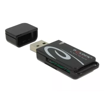Kortelių skaitytuvas DeLOCK Mini USB 2.0 su SD ir Micro SD lizdu