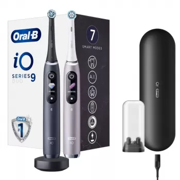 Dantų šepetėlis Oral-B iO Series 9 Duo 2 vnt. Juoda Onyx/Rose Quartz