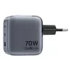 Vention GaN įkroviklis FEXH0-EU 70W — 2x USB-C + 1x USB-A, PD 70W, 100–240V