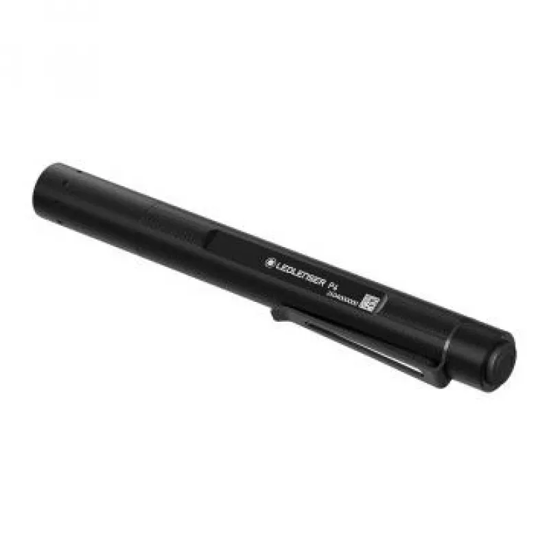 Pen flashlight Ledlenser P4 Juoda — kompaktiškas LED rašiklinis žibintuvėlis, 180 lm, 90 m spindulys, AAA x2, IP54