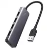 Ugreen Hub 4-in-1 USB-C adapteris į 4× USB 3.0 + USB-C pilkas