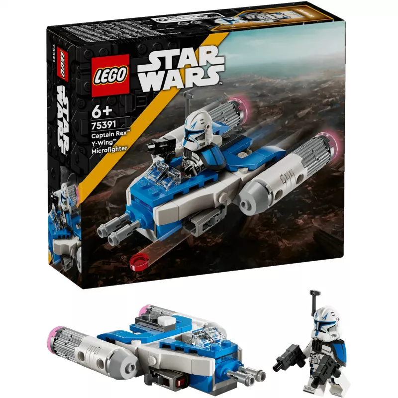LEGO Star Wars kapitono Rekso Y-Wing mikrokovotojas – kolekcinis žaislas iš „Kloneų karų“ su minifigūrėle, skirtas 6+ metų berniukams