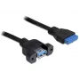 USB 3.0 F/F laidas DeLOCK 83118 0,5 m juodas