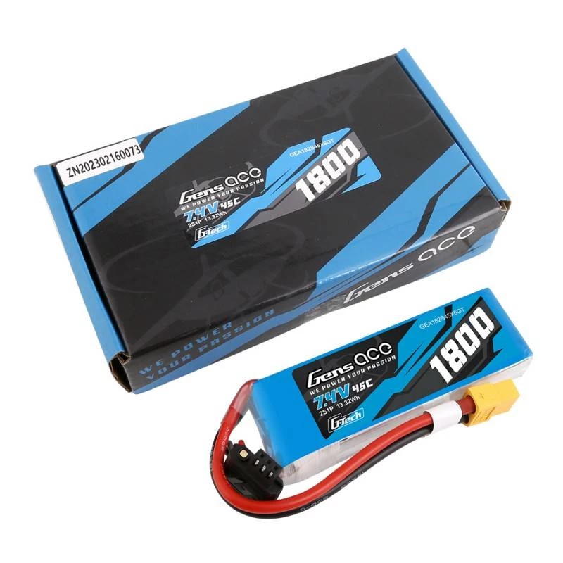 GensAce G-Tech LiPo 1800mAh 7,4V 45C 2S1P XT60 baterija