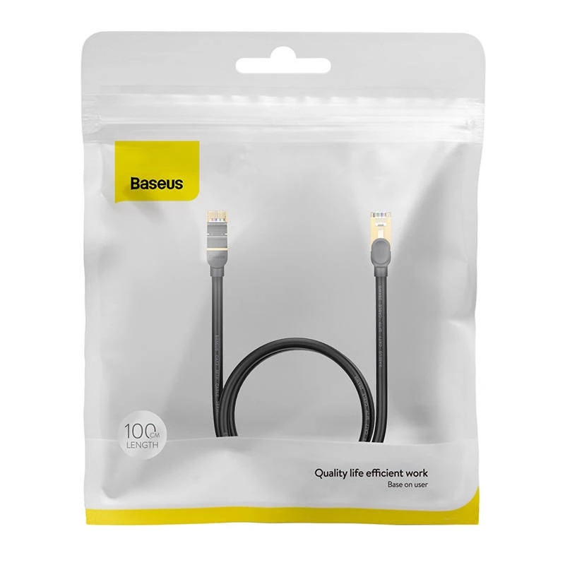 Baseus Ethernet RJ45, 10Gbps, 1m tinklo laidas (juodas)