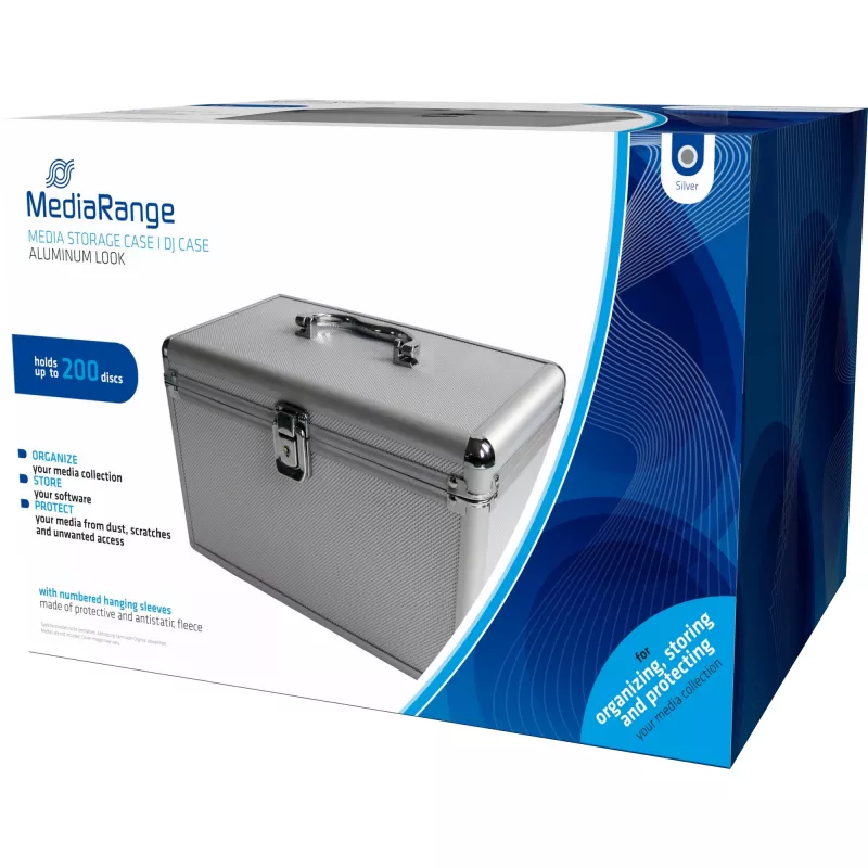 Dėžutė MediaRange BOX75 200 diskų, sidabrinė