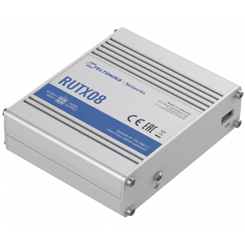 Teltonika RUTX08 laidinis maršrutizatorius Gigabit Ethernet Nerūdijantis plienas