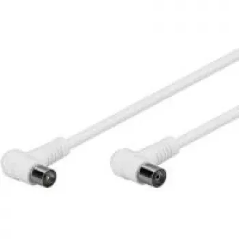 Wentronic Goobay antenos kampinės jungties kabelis, 100 % ekranuotas, baltas, 5 m - Koaksialinis kištukas 90° koaksialinis lizdas 90° (67356)
