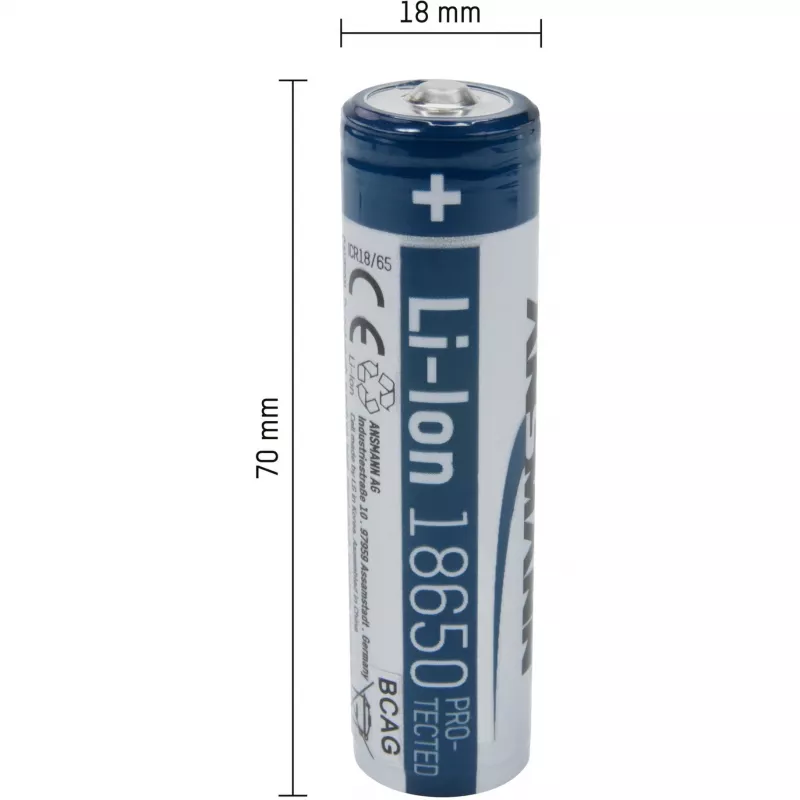 ANSMANN - Baterija 18650 - Li-Ion - 2600 mAh - 9,36 Wh - Sidabrinė (1307-0000)