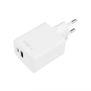 Kelioninis įkroviklis FIXED Fixed Mini USB-C/USB 45W — kompaktiškas dviejų prievadų įkroviklis su USB-C ir USB-A