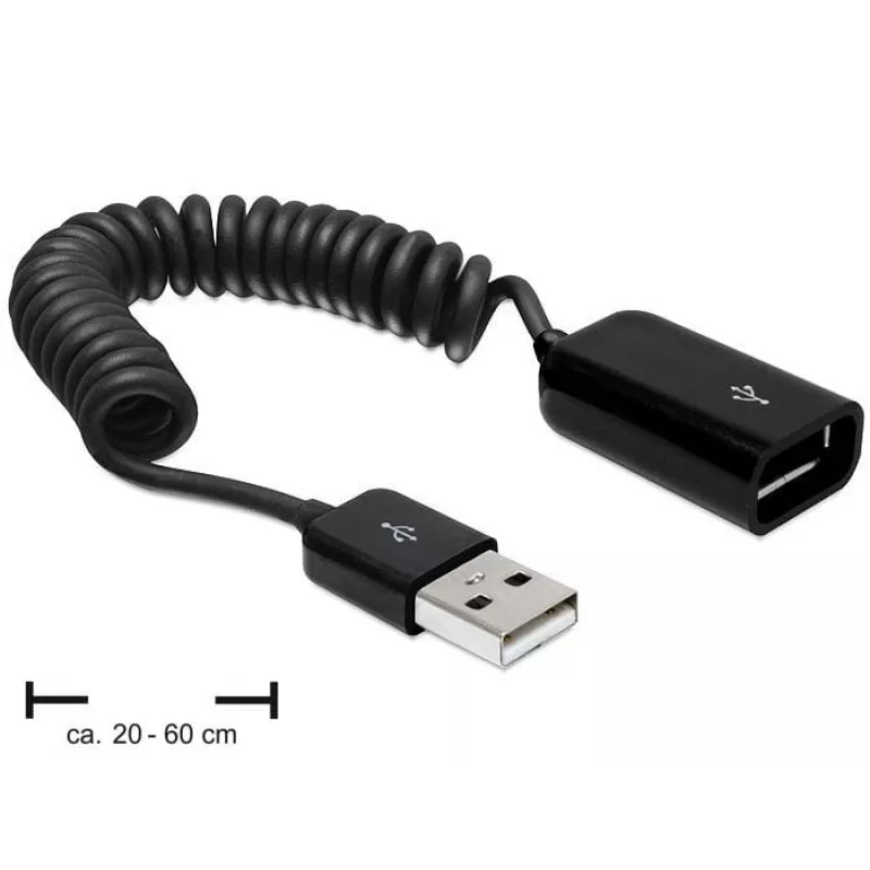 USB laidas DeLOCK 83163 0,6 m USB 2.0 A į A juodas