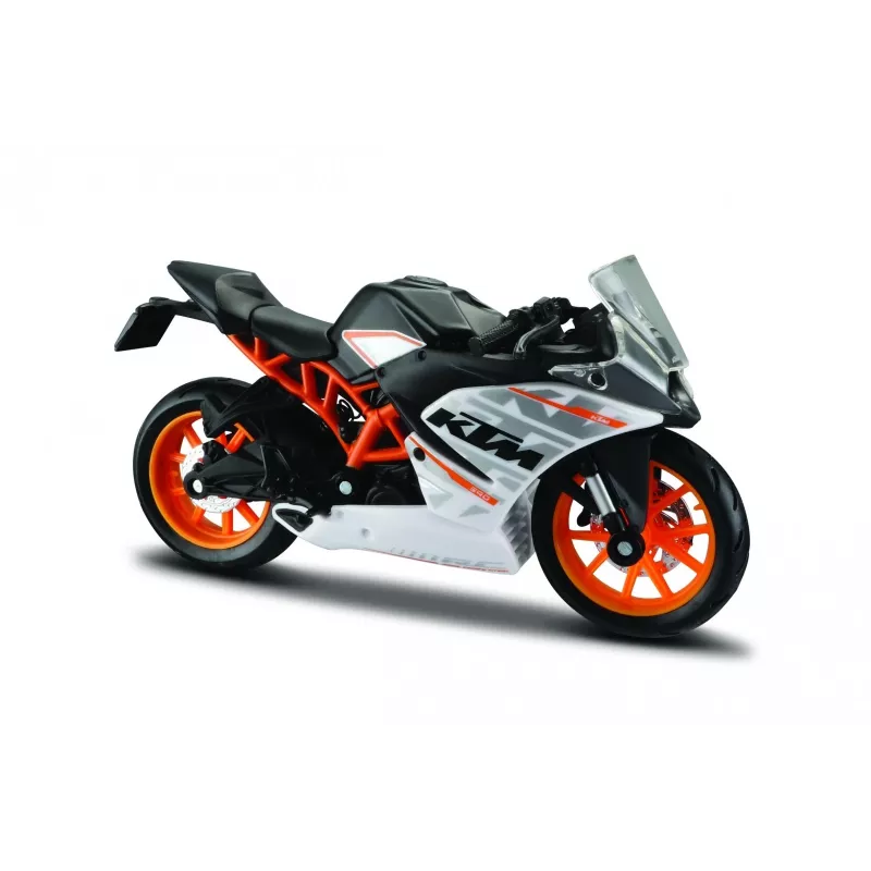 Metalinis Maisto motociklo modelis KTM RC390 masteliu 1:18 su demonstravimo stovu