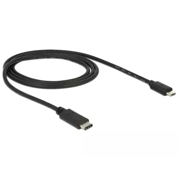 DeLOCK - USB laidas - 5 kontaktų mikro USB B tipo (kištukas) - 24 kontaktų USB C tipo (kištukas) - 1,0 m (USB 3.1) - juodas (83602)