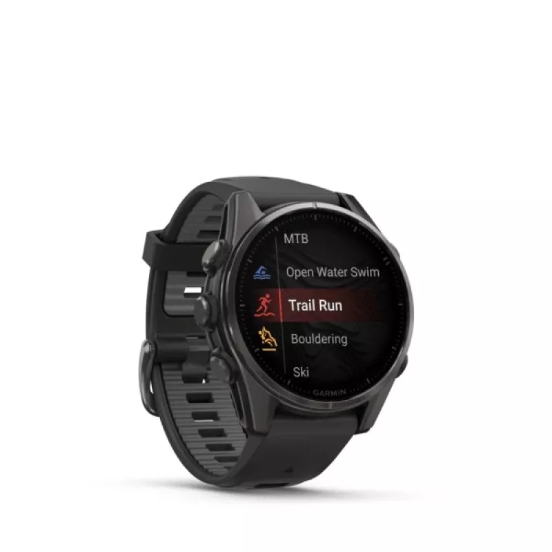 Garmin fenix 8 3,3 cm (1,3 colio) AMOLED 43 mm Skaitmeninis 416 x 416 pikselių Liečiamas ekranas Juodas Wi-Fi GPS (palydovas)