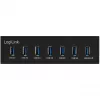 LogiLink USB 3.0 hub, 7 prievadų 5.25 vidinis, su greito įkrovimo prievadu - Hub - 6 x SuperSpeed USB 3.0 + 1 x SuperSpeed USB 3.0 (įkrovimui)