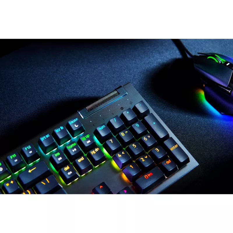 Razer JuodaWidow V4 X klaviatūra, žaidimų, USB, QWERTZ, vokiška, juoda