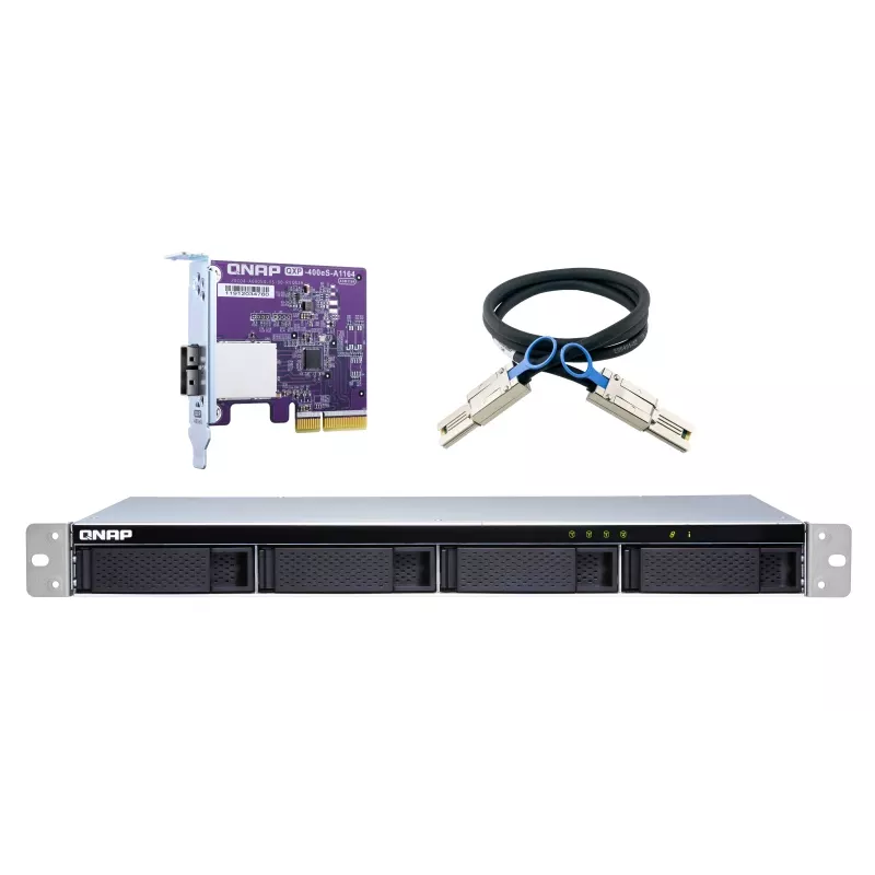 QNAP TL-R400S saugojimo diskų korpusas HDD/SSD korpusas juoda, pilka 2,5/3,5 colio