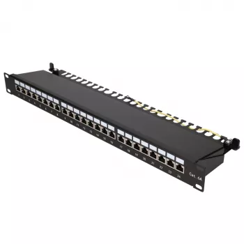 Patch panelis - Extralink CAT6A STP, 24 prievadai