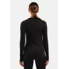 ODLO Merino 160 BL Top Crew Neck ilgomis rankovėmis moteriški marškinėliai, dydis S, juoda