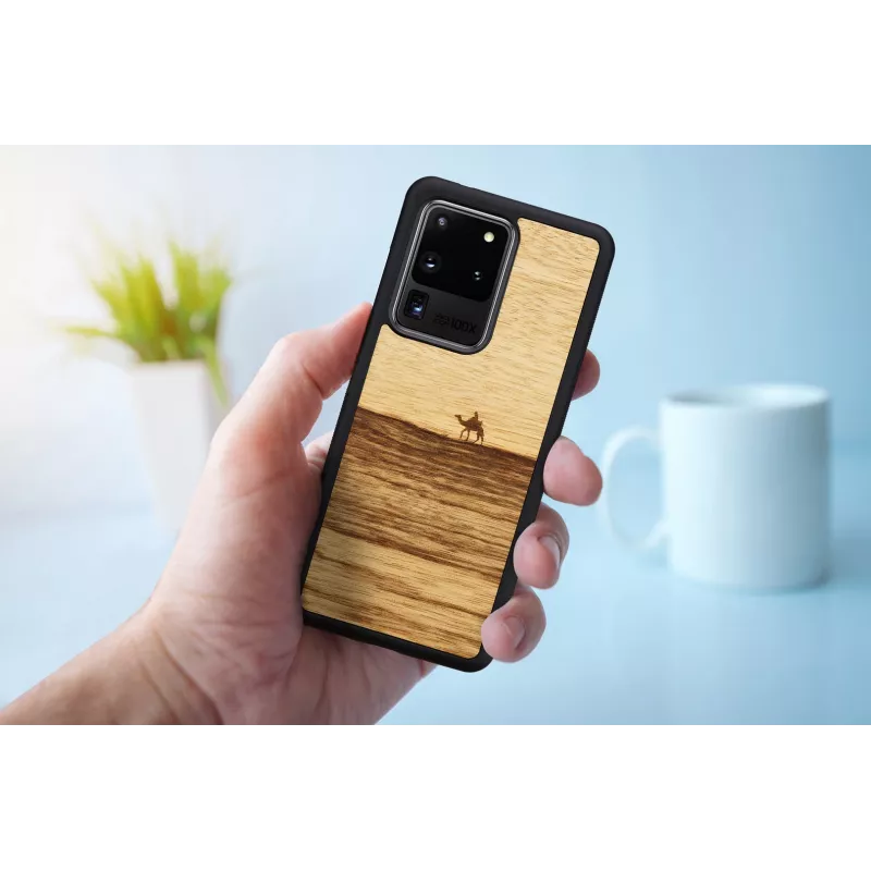 man and wood Galaxy S20 Ultra telefono dėklas, tera juoda