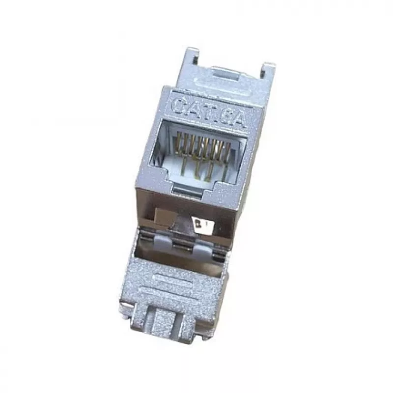 Ekranuotas Cat.6A plonas „Keystone“ lizdas, EQUIP 767223, be įrankių, RJ-45, plokščias, sidabrinis, 8 vnt.