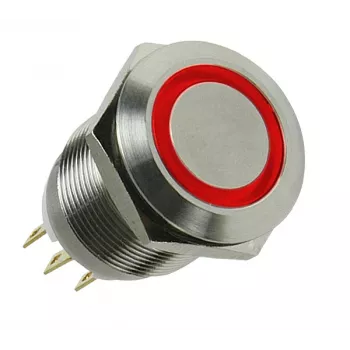 Lamptron Vandalizacijos jungiklis 19 mm - Silverline - raudonas