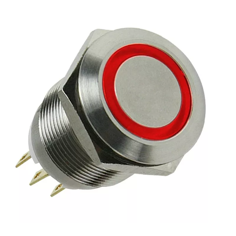 Lamptron Vandalizacijos jungiklis 19 mm - Silverline - raudonas