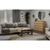 Top e shop Modern kavos staliukas 90×58×50 cm, antracito spalvos rėmas, matinės Artisan ąžuolo lentynos