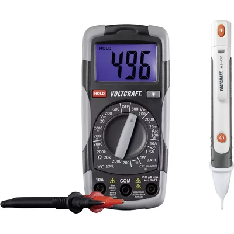 VOLTCRAFT DT-TEST-KIT 150 Skaitmeninis rankinis multimetras CAT III 600 V Ekranas (skaitmenys): 2000 (1214405)
