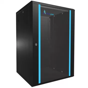 Prie sienos montuojama spinta Extralink Rackmount cabinet 18U 600x600 Juoda raktinis užraktas