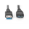 ASSMANN SuperSpeed USB 3.0 kabelis, USB A kištukas Micro USB B kištukas, Cu AWG 28, 2x ekranuotas, ilgis 1,0 m (AK-300116-010-S)