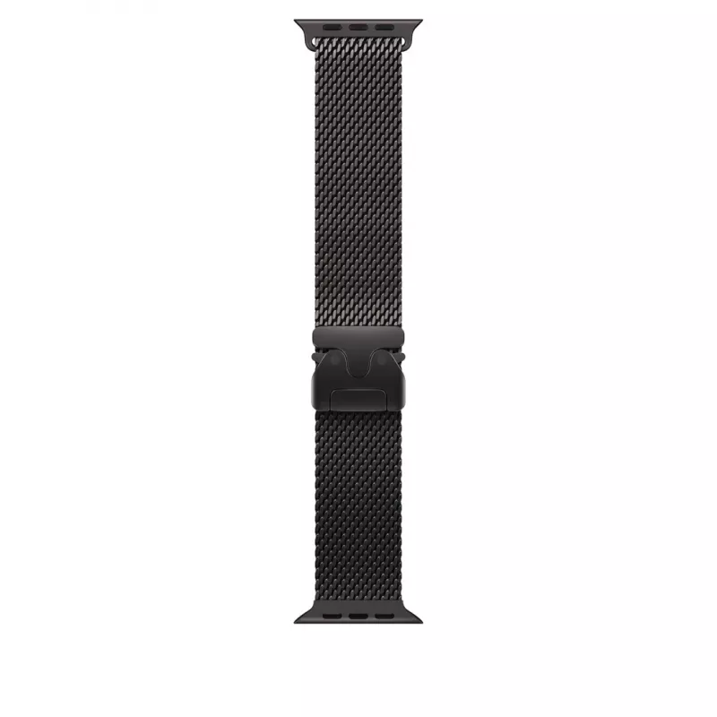 Apple 49 mm juodo titano „Milanese Loop“ vidutinio dydžio dirželis išmaniajam laikrodžiui, juodos spalvos