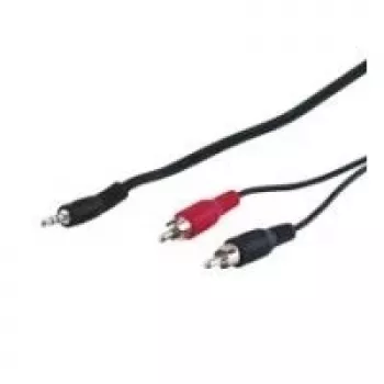 Wentronic Goobay 3,5 mm lizdo / RCA adapterio kabelis, juodas, 3 m — 3,5 mm kištukas (3 kontaktų, stereo) > 2x RCA kištukas (garso kairysis/dešinysis) (50196)