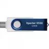 USB atmintukas PATRIOT Xporter X550 128GB, dviguba sąsaja USB-A ir USB-C 3.2 Gen 1, mėlynas/baltas