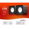 2 krypčių PC garsiakalbis Audiocore AC870 B — 3 W RMS, laidinis USB maitinimas, 3,5 mm įvestis, 2.0 kanalai