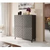 Shelving unit ABETO 100.5 x 40 x 121.5 cm grafito/blizgus grafito